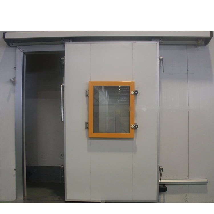 Sliding door with glass window